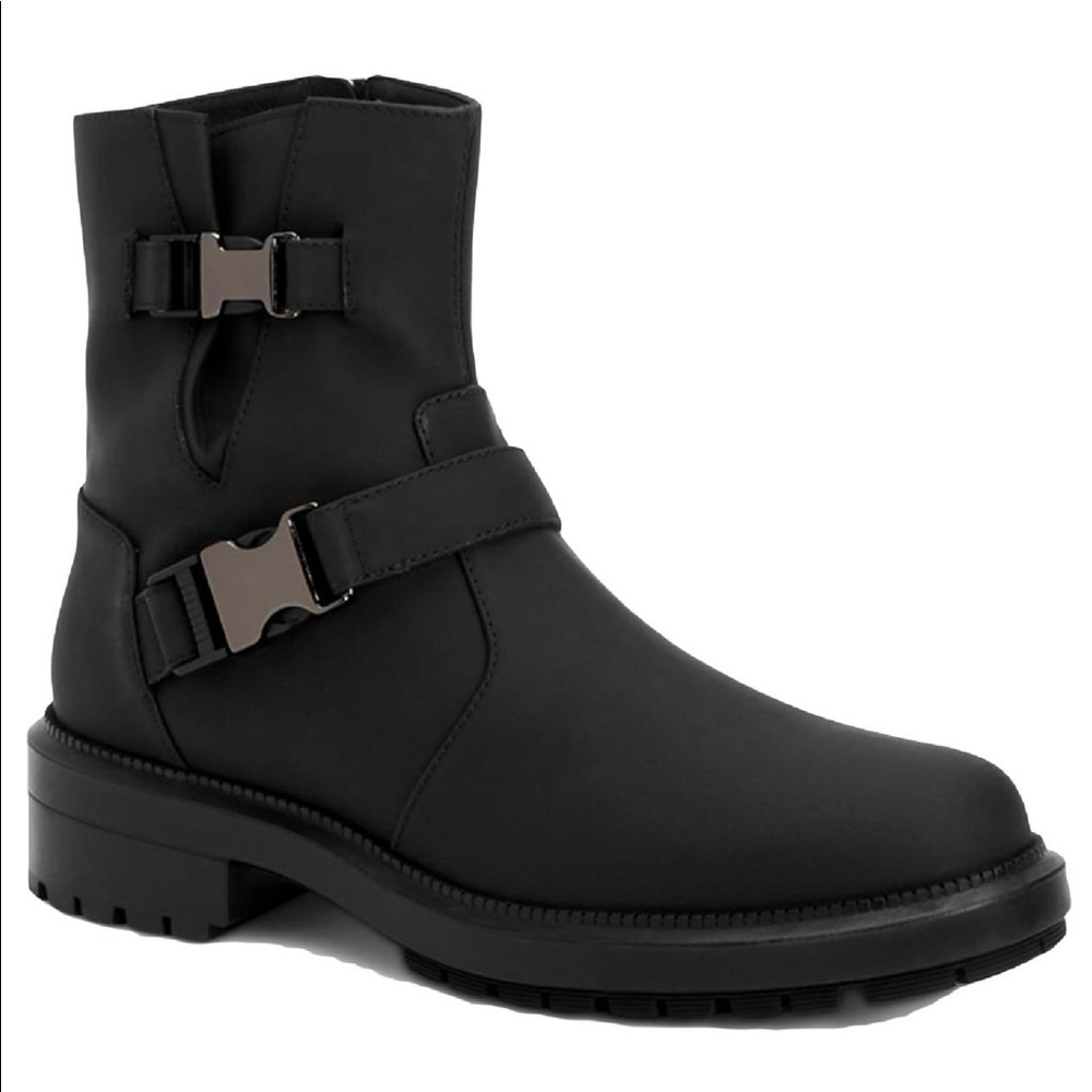 Aquatalia Lillie Matte Leather combat boot